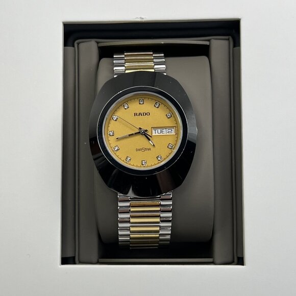 RADO Diaster Original Two Tone Day Date Quartz Unisex Watch Box Papers R12391633 - Picture 1 of 13